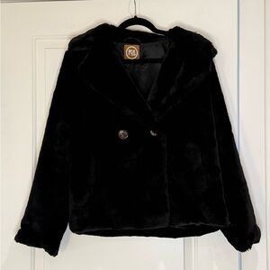 Black Faux Fur Coat
